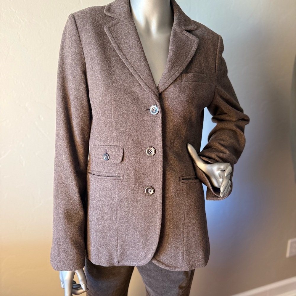 Vintage Eddie Bauer Women's Brown‎ Wool Blazer Preppy